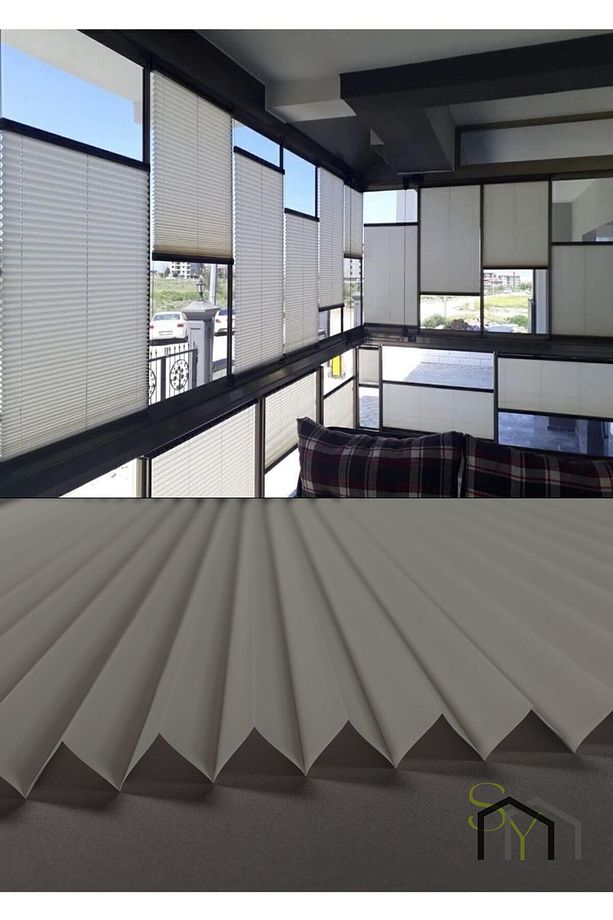 Katlanabilir Cam Balkon Plise Perde GRİ - 4