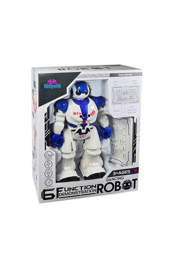 Rc El Sensörlü Uzaktan Kumandalı Şarjlı Akıllı Yapay Zeka Robot 28 Cm Mavi - 7