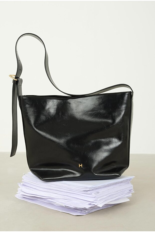 Deri Tote Çanta Siyah - 3