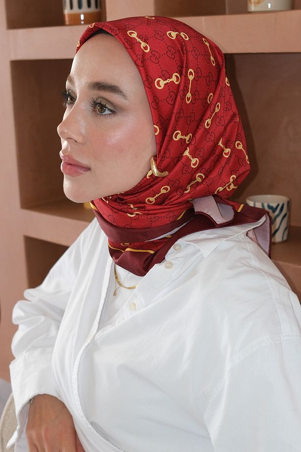 Kelepçe Desen Twill Eşarp - 1