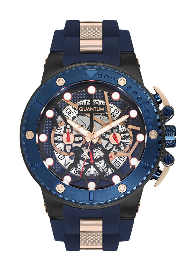 ساعة كوانتوم كرونوغراف للرجال بمينا زرقاء - HNG535.059 - 1
