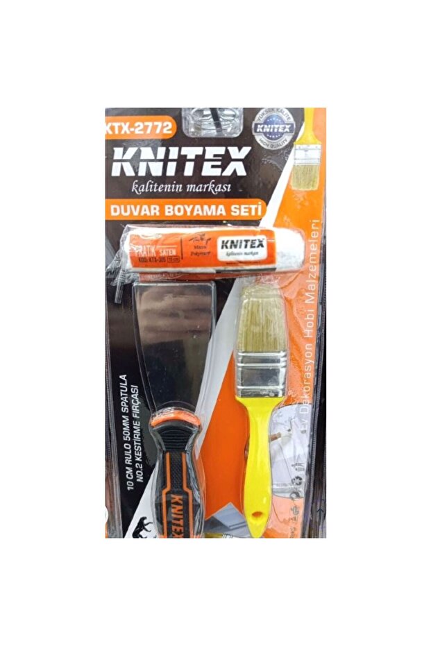 Home Decoration and Painting Set – 10cm Roller, 50mm Spatula, No:2 Cutting Brush