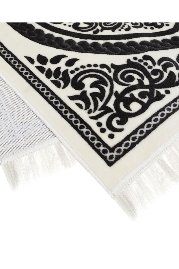 سجادة صلاة - أبيض ورمادي - 4