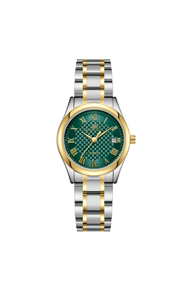 Women's Analog Green Gold Highlight Dial Watch - K25504-TBTHG