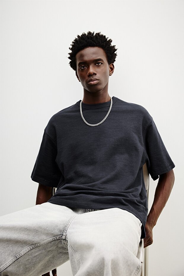 Kısa kollu yapı t-shirt - 1