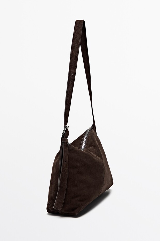 Kalın süet deri çapraz askılı çanta - 6
