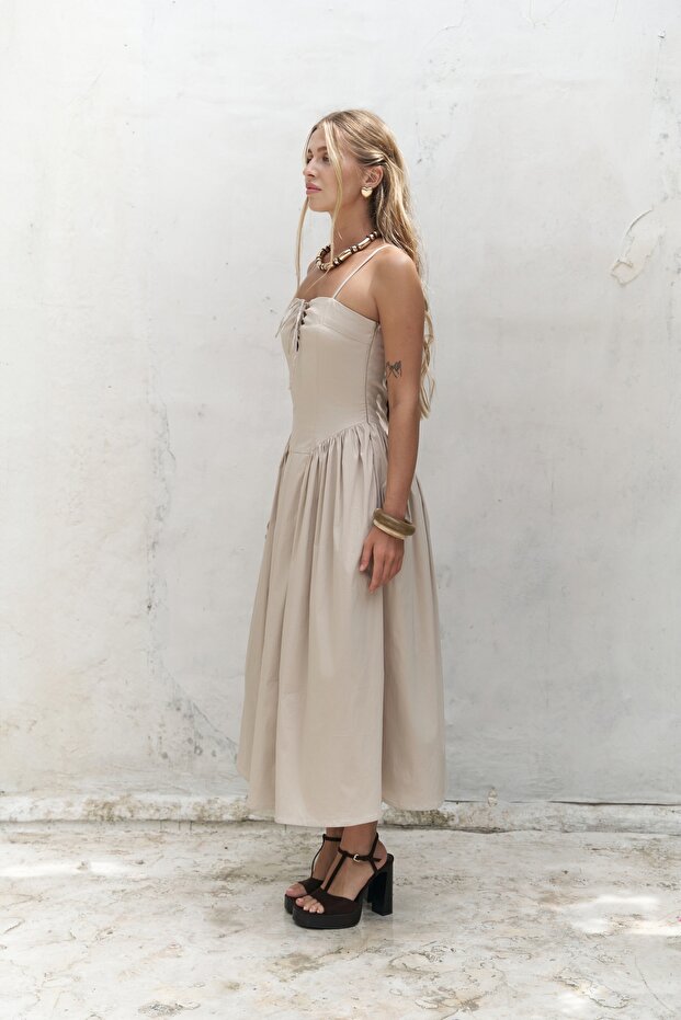 Φόρεμα Narissa Strap Midi Stone - 3