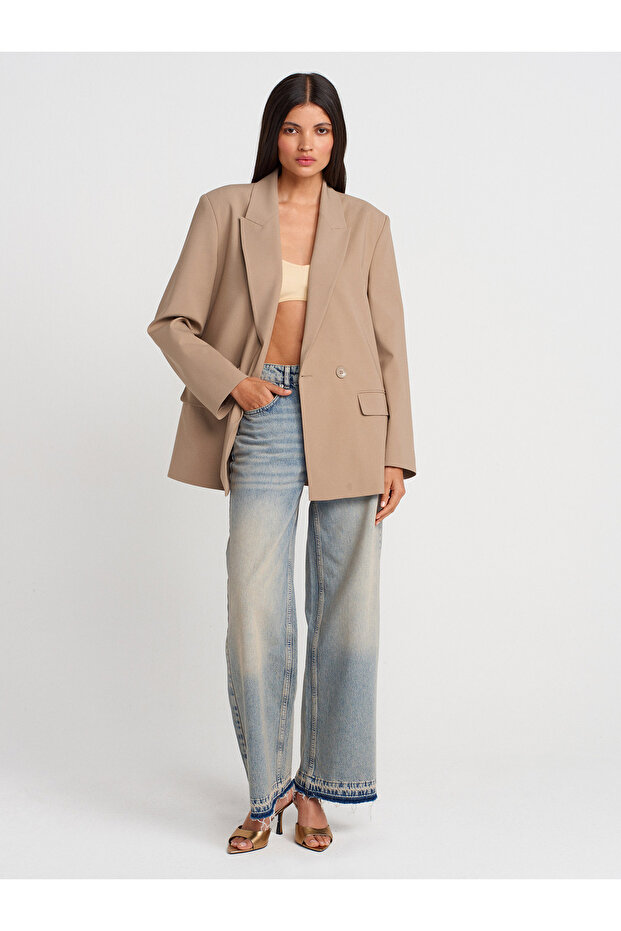 60770 Blazer Ceket-Bej - 4