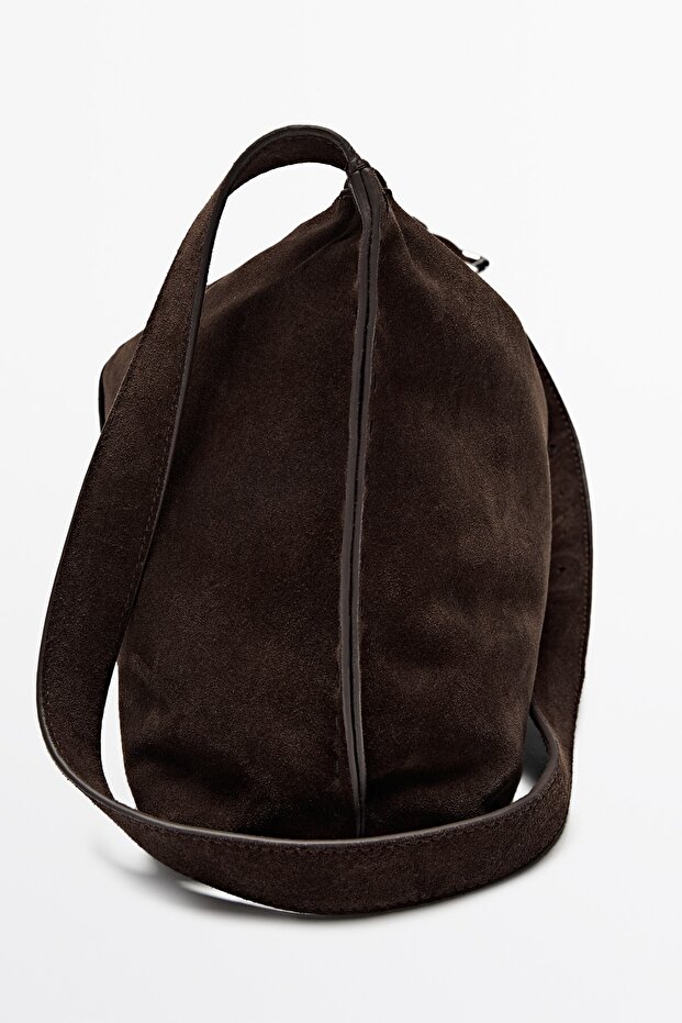 Kalın süet deri çapraz askılı çanta - 5