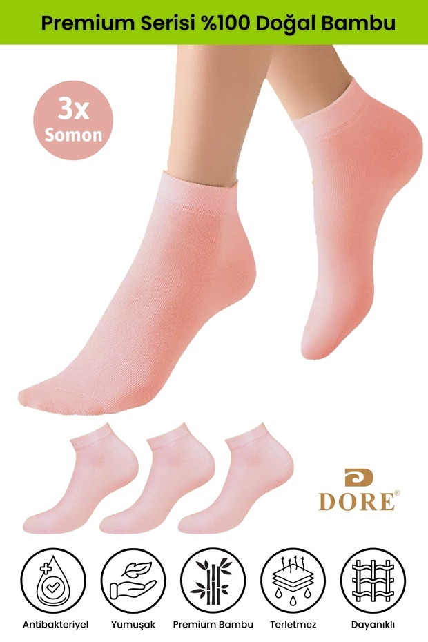 Original Women's 3 Pairs Bamboo Ultra Comfort Anti-Sweat Sports Shoes Sneaker Premium Booties Socks