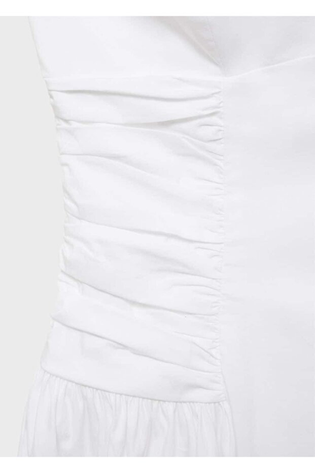Straplez midi elbise - 6