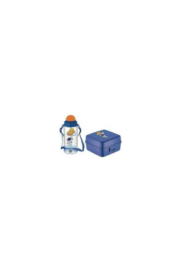 Blue-Me Tritan Water Bottle with Straw + Patterned Nutrition Bowl Set
