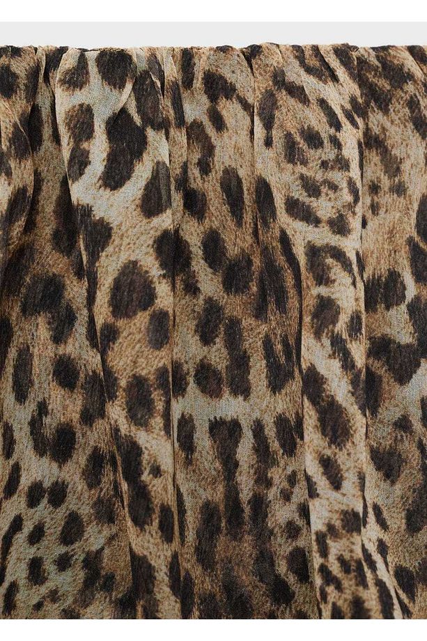 Leopar desenli crop bluz - 5