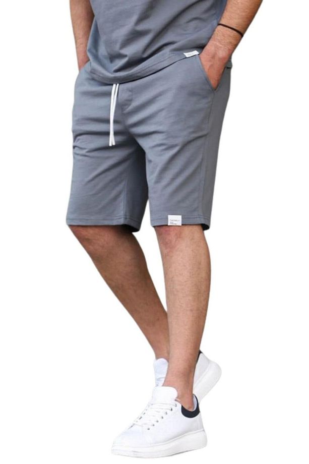 Lacivert-Bordo-Füme Basic 3'lü Şort Seti E7421 - 4