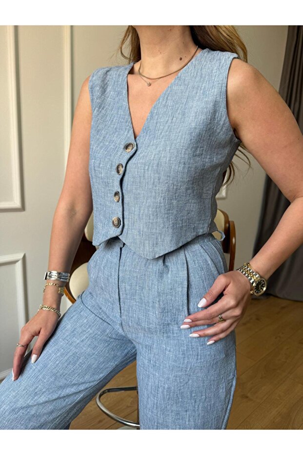 Blue Flared Suit - 8