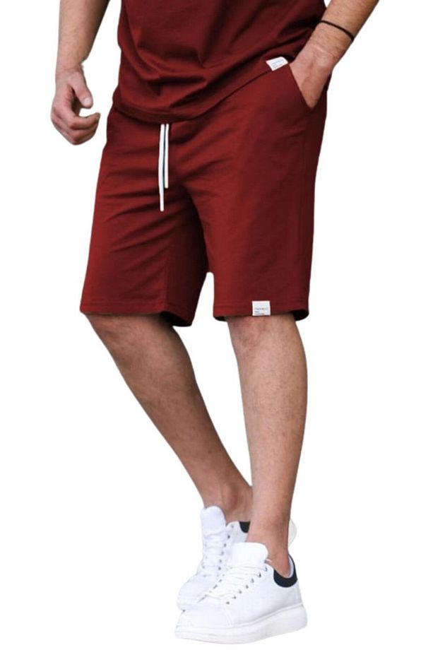 Lacivert-Bordo-Füme Basic 3'lü Şort Seti E7421 - 3