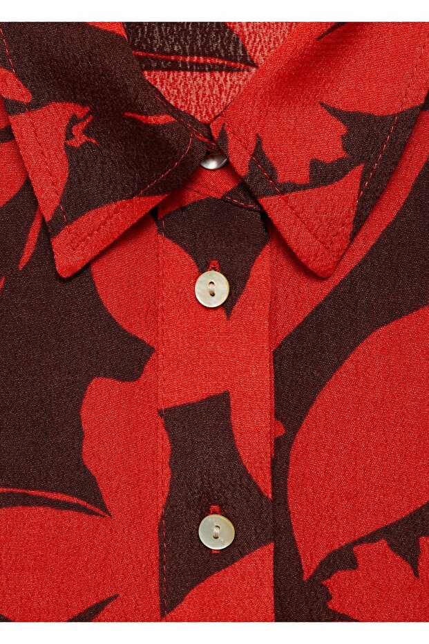 Kısa kollu desenli gömlek - 6