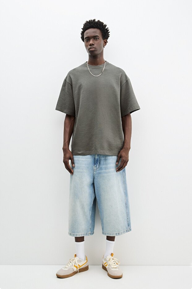 Kısa kollu yapı t-shirt - 1