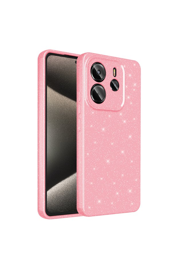 Redmi Note 14 5g Case Camera Protected Silvery Luxury Sub Coton Cover - Light Pink