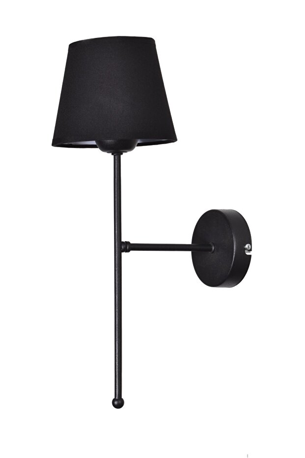 Paris Özel Salon - Mutfak - Cafe Tasarım Siyah Renk Gövde Kumaş Siyah Başlıklı Duvar Aplik - 1
