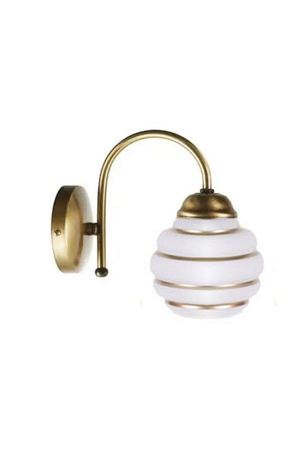 Salon - Mutfak - Yatak Odası Retro Rustik Eskitme Gold Detaylı Camlı Aplik - 1