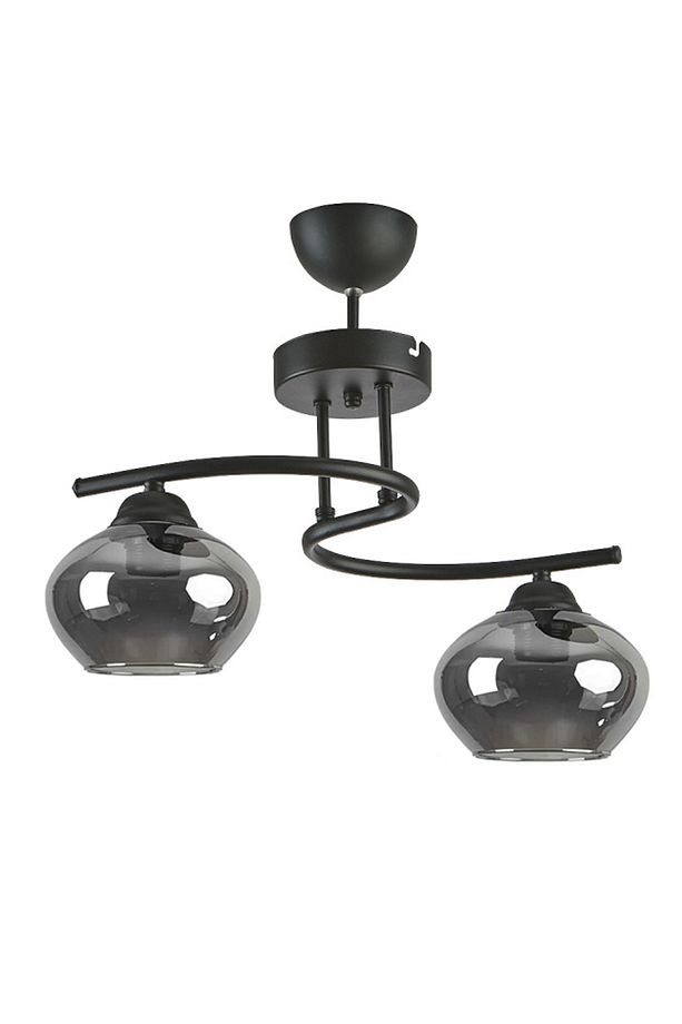 Fuji Modern Dekoratif Salon - Mutfak - Yatak Odası Siyah Renk Camlı 2 Li Avize - 2