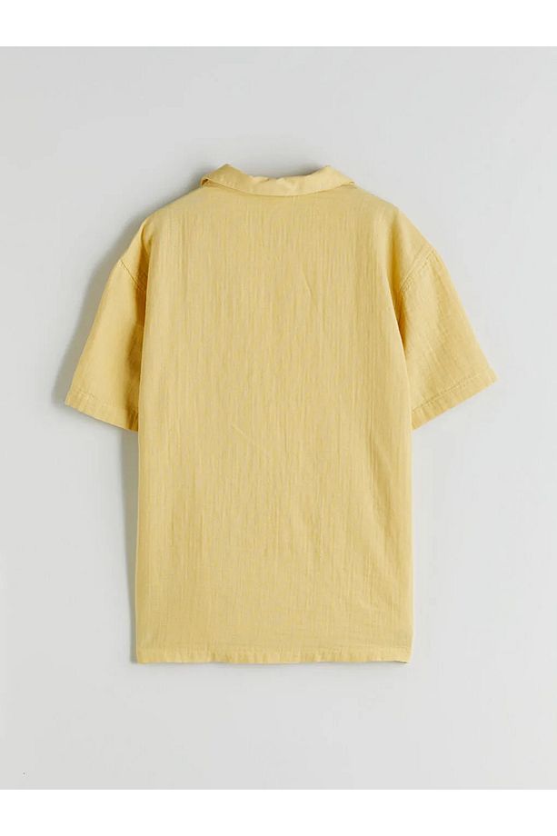 LCW Kids Sari Basic Kısa Kollu Erkek Çocuk Gömlek - 3