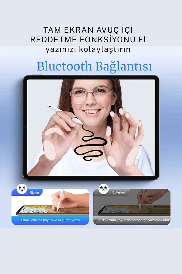 iPad A16 11. Nesil ve 10. Nesil A3355 A2757 Uyumlu Tablet Kılıfı Tablet Kalemi Ekran Koruyucu Set - 3