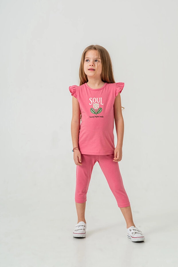 Tulip Printed Girl's Suit 50361