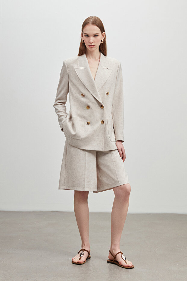 KRUVAZE OVERSIZE CEKET ŞORT TAKIM - 1
