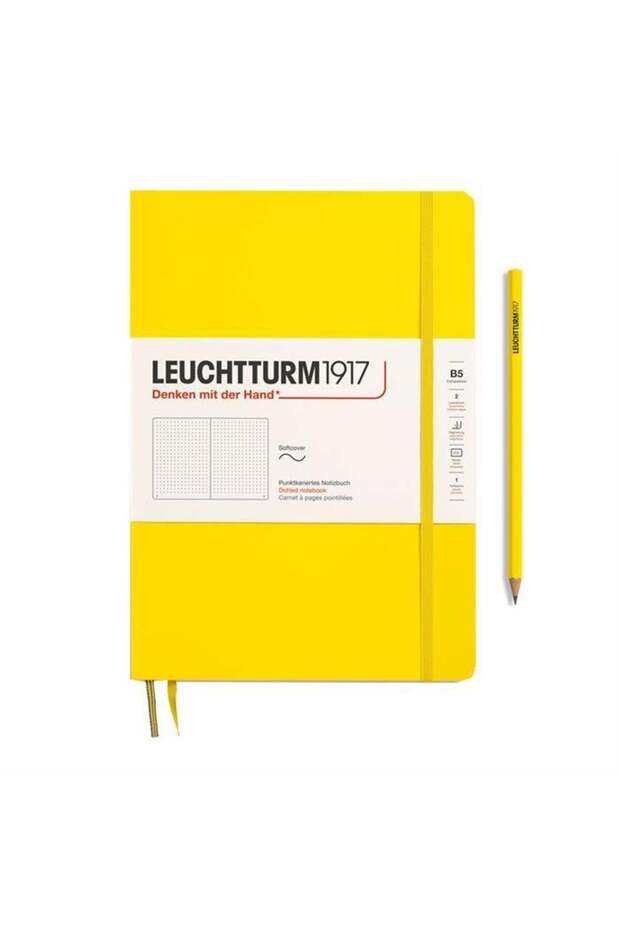 Composition Notebook, B5, Soft Cover, 123 Sheets Notepad, Dots, Lemon 355289
