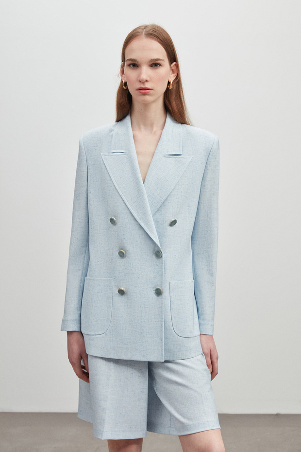 KRUVAZE OVERSIZE CEKET ŞORT TAKIM - 2