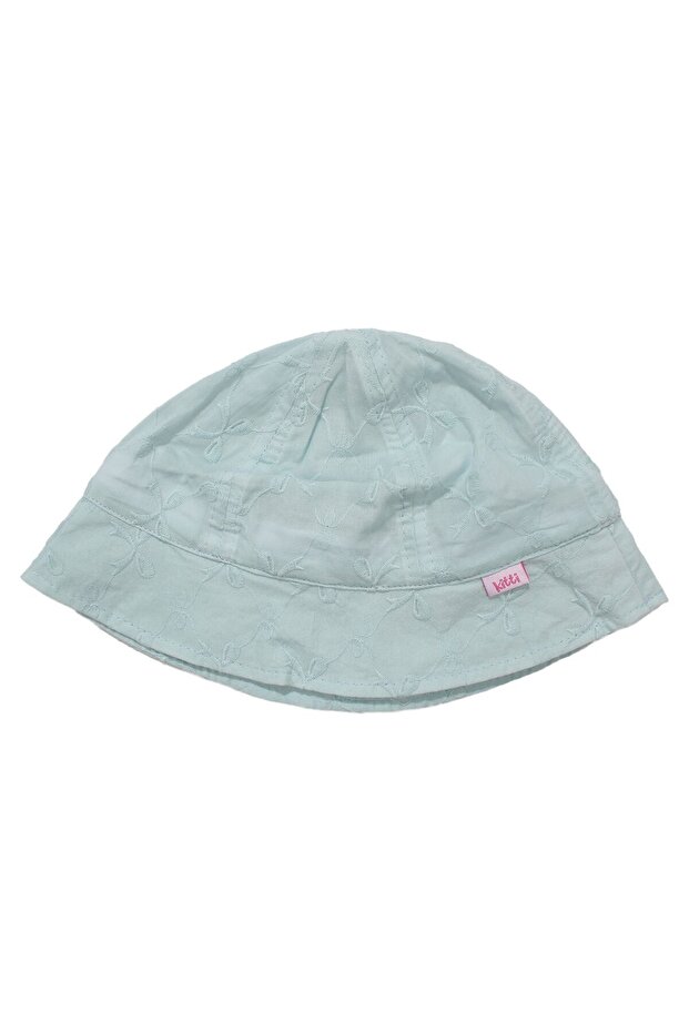 Girl's Blue Bow Patterned Fedora Hat 4-8 Years