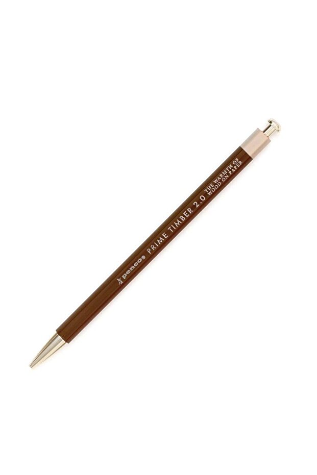 Prime Timber 2.0 mm Pencil & Sharpener Set Mechanical Tip Pencil and Sharpener Set Brown