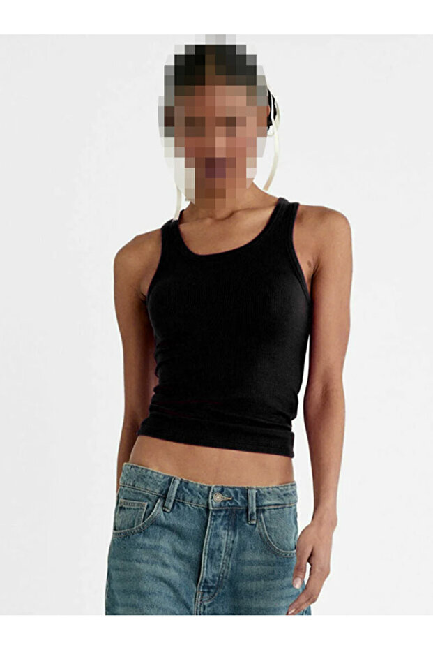 Kadın Atlet Fitilli Görünümlü Geniş Askılı Basic Atlet 2 li adet - 3