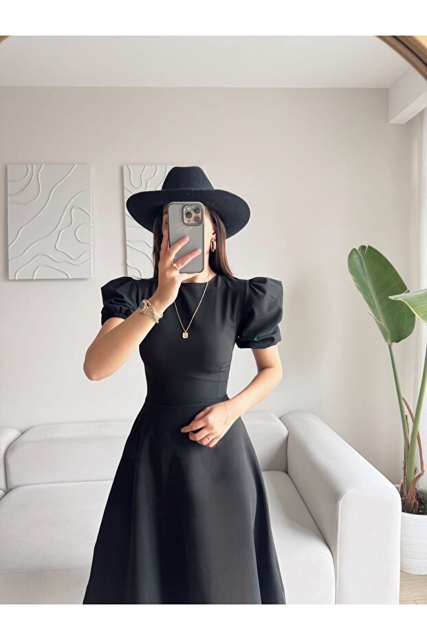 Karpuz Kol Midi Elbise 4874 - 6