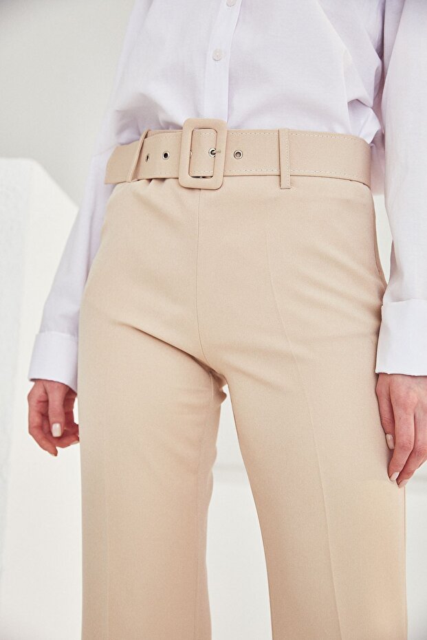 İspanyol Paça Dabıl Pantolon-taş - 2