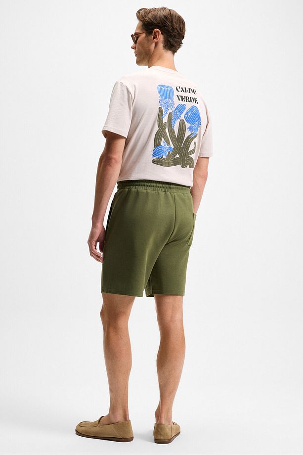 TYRONE Erkek Beli Lastikli Arka Tek Cepli Relaxed Fit Haki Şort - 5