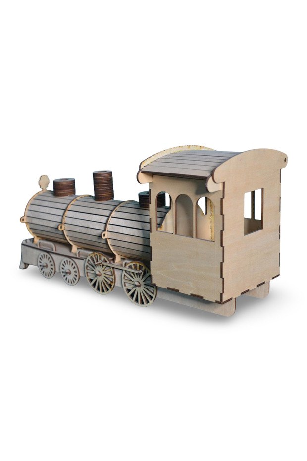 149 Parça Ahşap Buharlı Tren Maketi | Kendin Yap Tren Maketi | 3D Hobi Maket Seti - 5