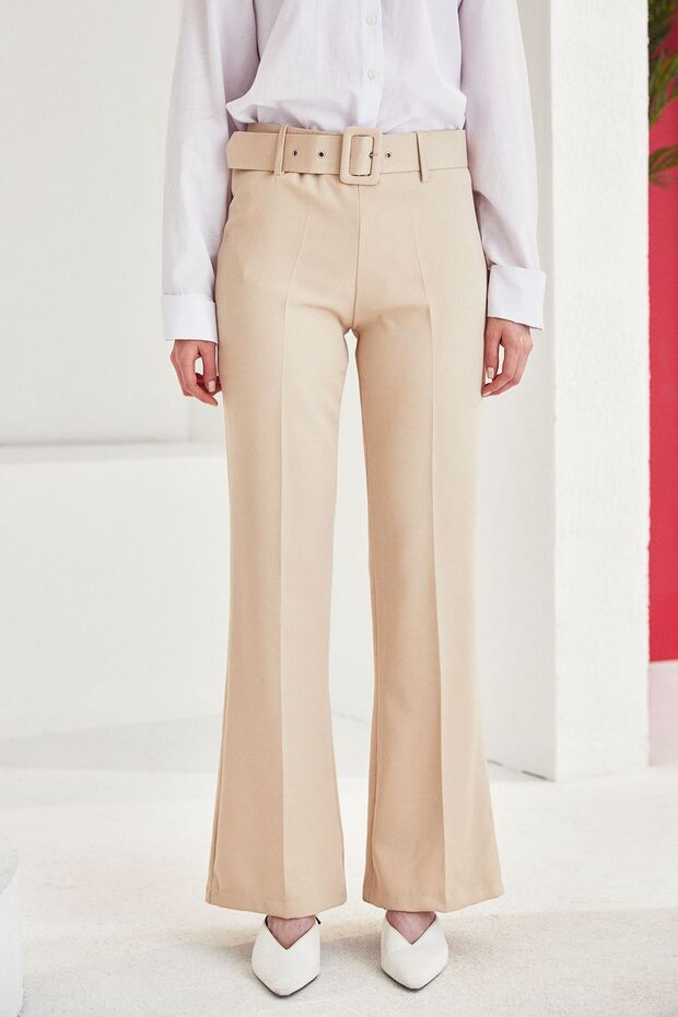 İspanyol Paça Dabıl Pantolon-taş - 1