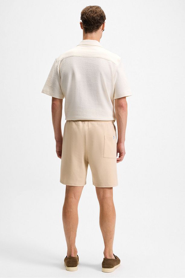 TYRONE Erkek Beli Lastikli Arka Tek Cepli Relaxed Fit Bej Şort - 6