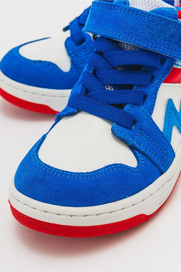 Unisex Çocuk Saks Mavi Baskı Hakiki Deri Anatomik Sneakers Bot - 5