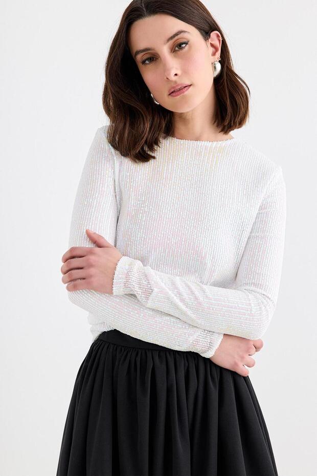 Payet İşlemeli Bluz Hologram - 1