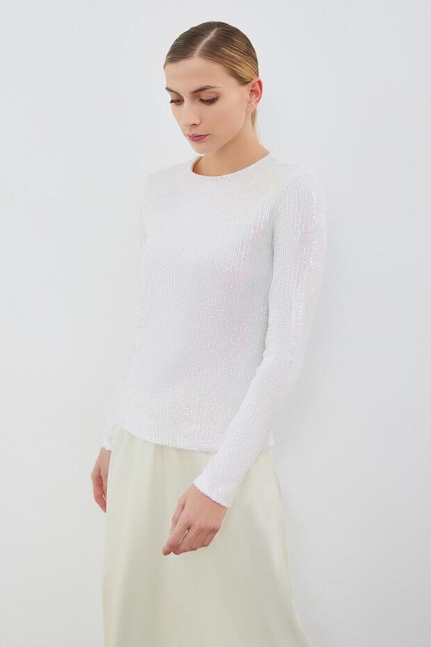 Payet İşlemeli Bluz Hologram - 4