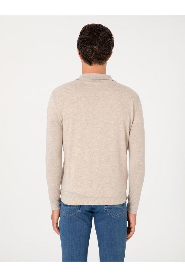 Bej Regular Fit Yün Karışımlı Triko Hırka 50299422-VR011 - 5