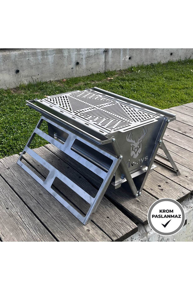 Katlanır Krom Paslanmaz Mangal - 5