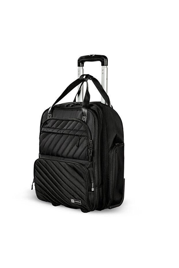 Trolley 17" Travel Bag - Black | 2-in-1 Handbag & Cabin Trolley