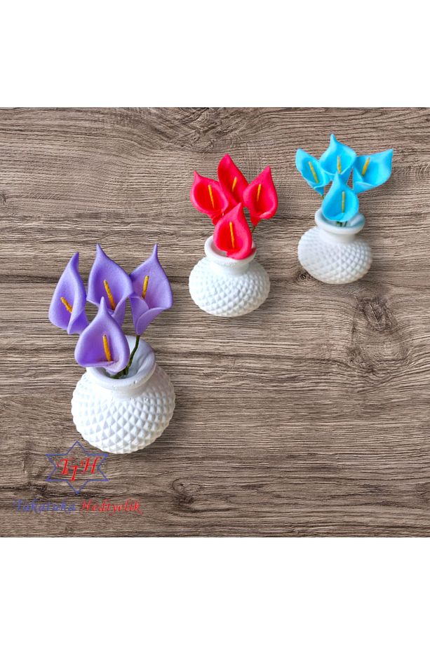 Üçlü Dekoratif Mini Set Gala Çiçekli 4x7cm - 1