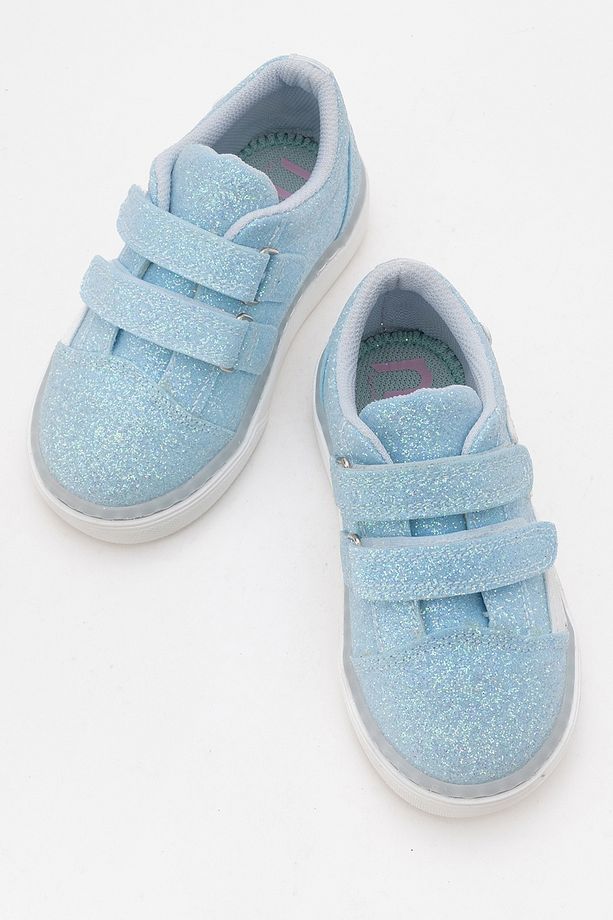 Kız Çocuk Mavi Simli Sneaker Ayakkabı - 3