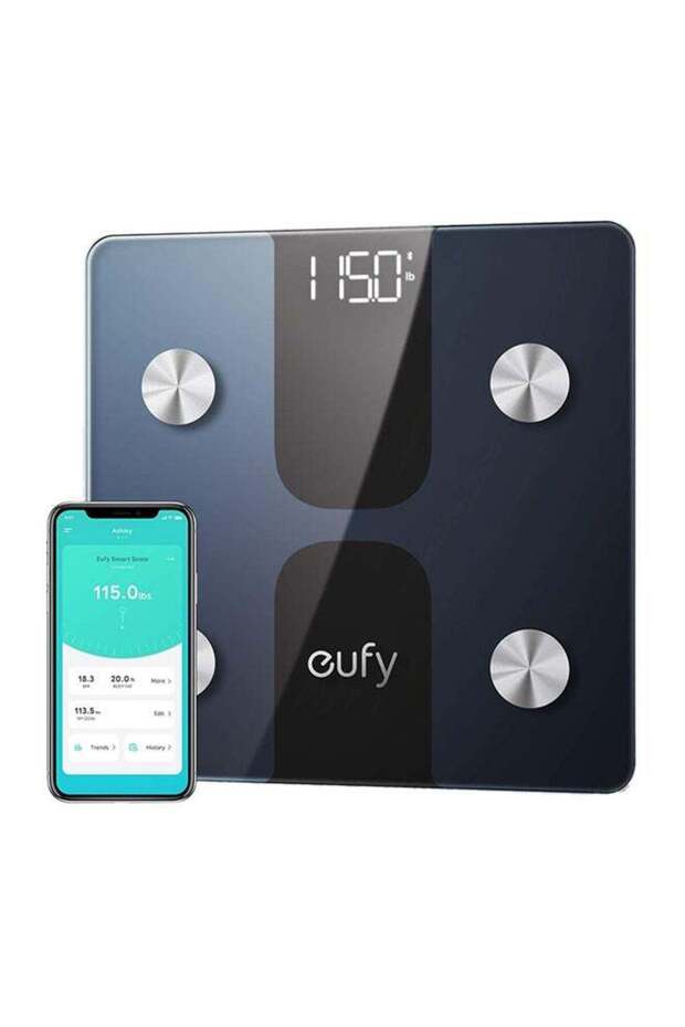 Smart Scale C1 with Bluetooth, Body Fat Scale, 15 Measurements, Black